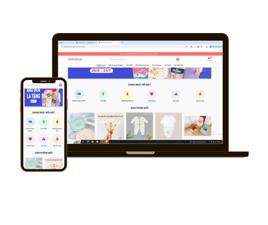 Mã Nguồn shop mẹ và bé